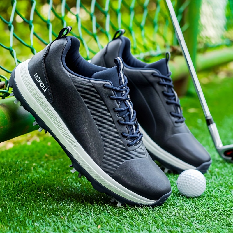 Mens Professional Detachable 8 Spikes Golf Shoes Solid Comfy Non Slip Lace  Up Sneakers For Golf Sport Activities, Don't Miss These Great Deals