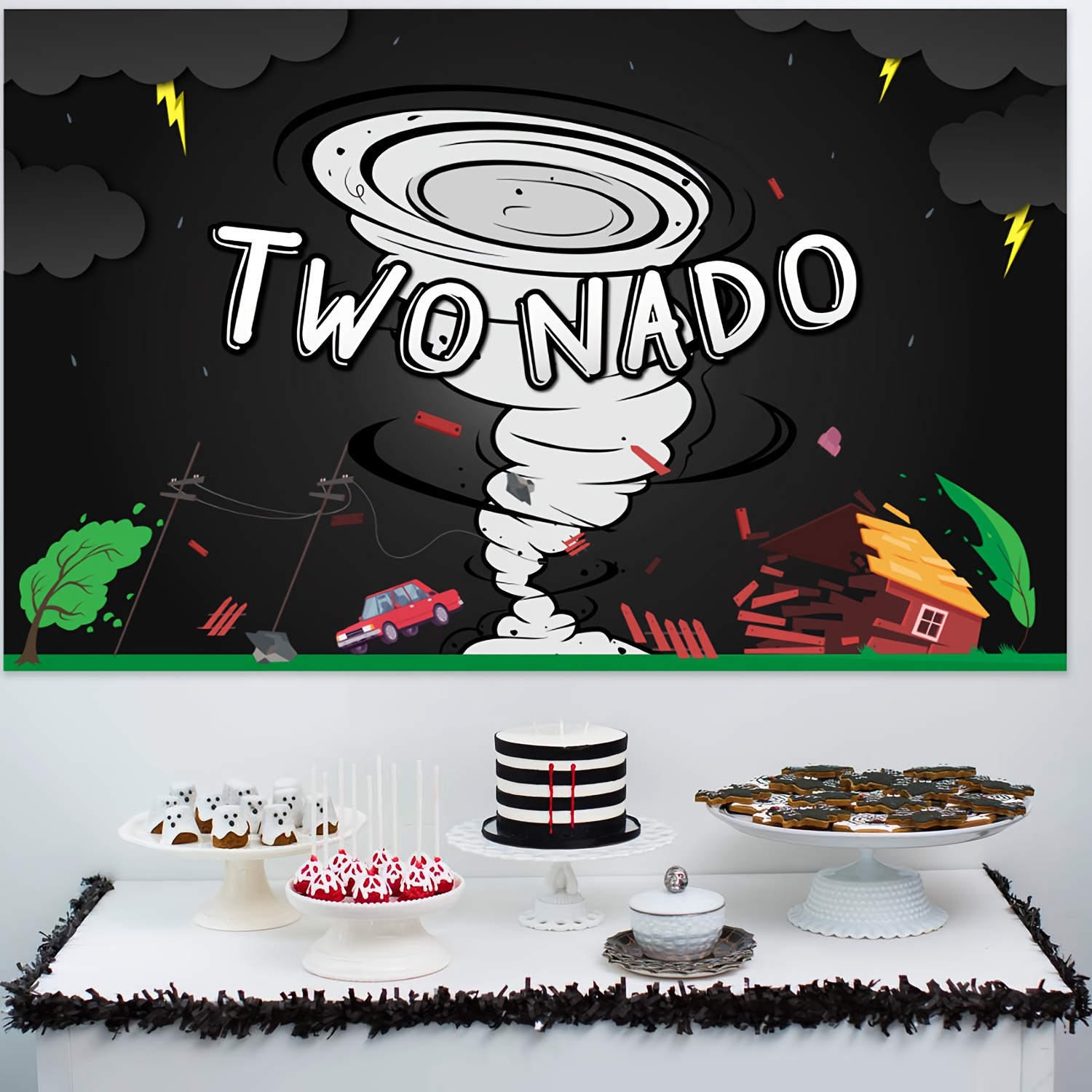 Decoraciones de fiesta de cumpleaños de tornado, suministros de fiesta de  segundo cumpleaños de Twonado, dos globos NADO para decoración de pastel