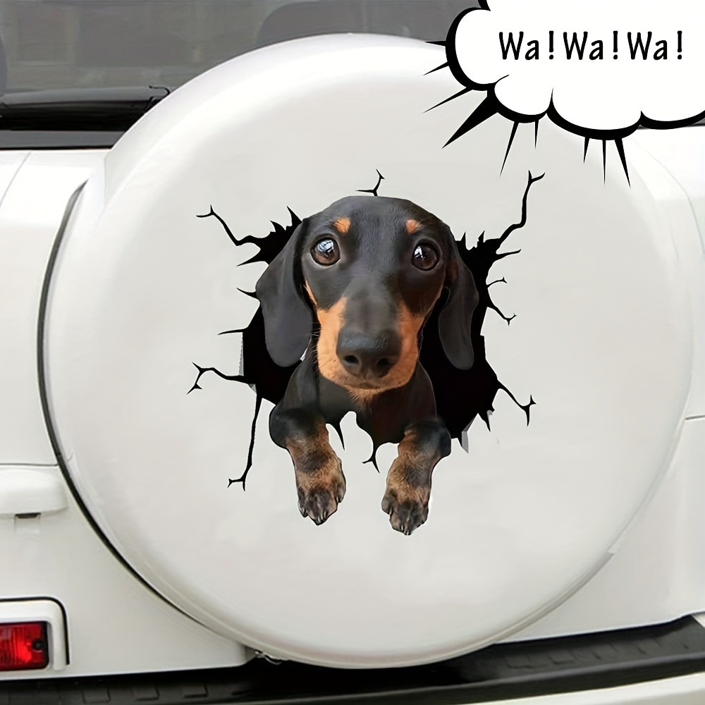 Sticker Autocollant chien à bord voiture decal déco auto vitre