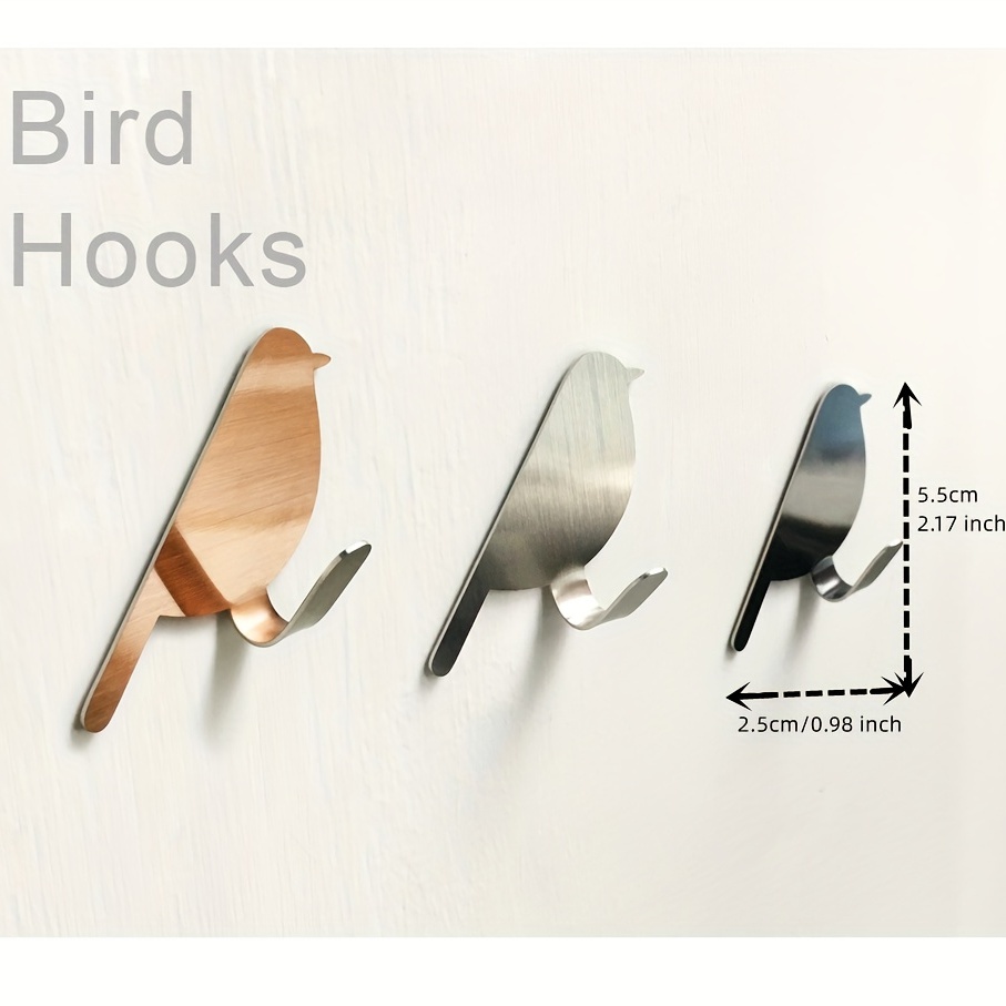 Stainless Steel Towel Hook Standing Bird Design Hook Key - Temu
