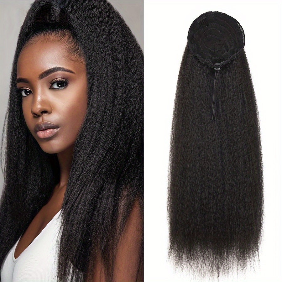 Gorgeous Synthetic Wavy Straight Ponytail Hair Extension - Temu