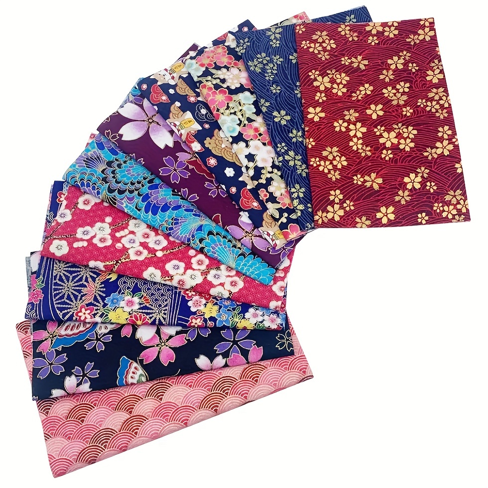 30pcs Japanese Style Bronzing Cotton Cloth Tang Style Sewing Fabric  Decoration Cotton DIY Patchwork Handmade Sewing Materials 7.87x9.84inch