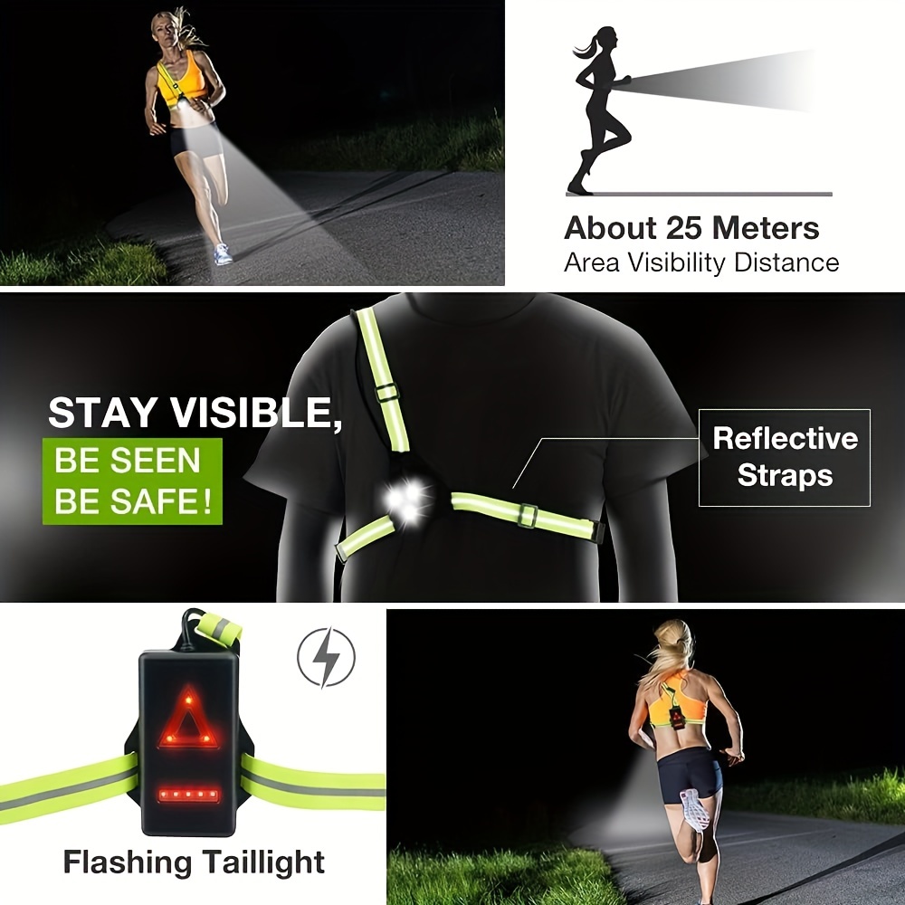 Night Running Lights With Led Chest Lamps With Reflective - Temu