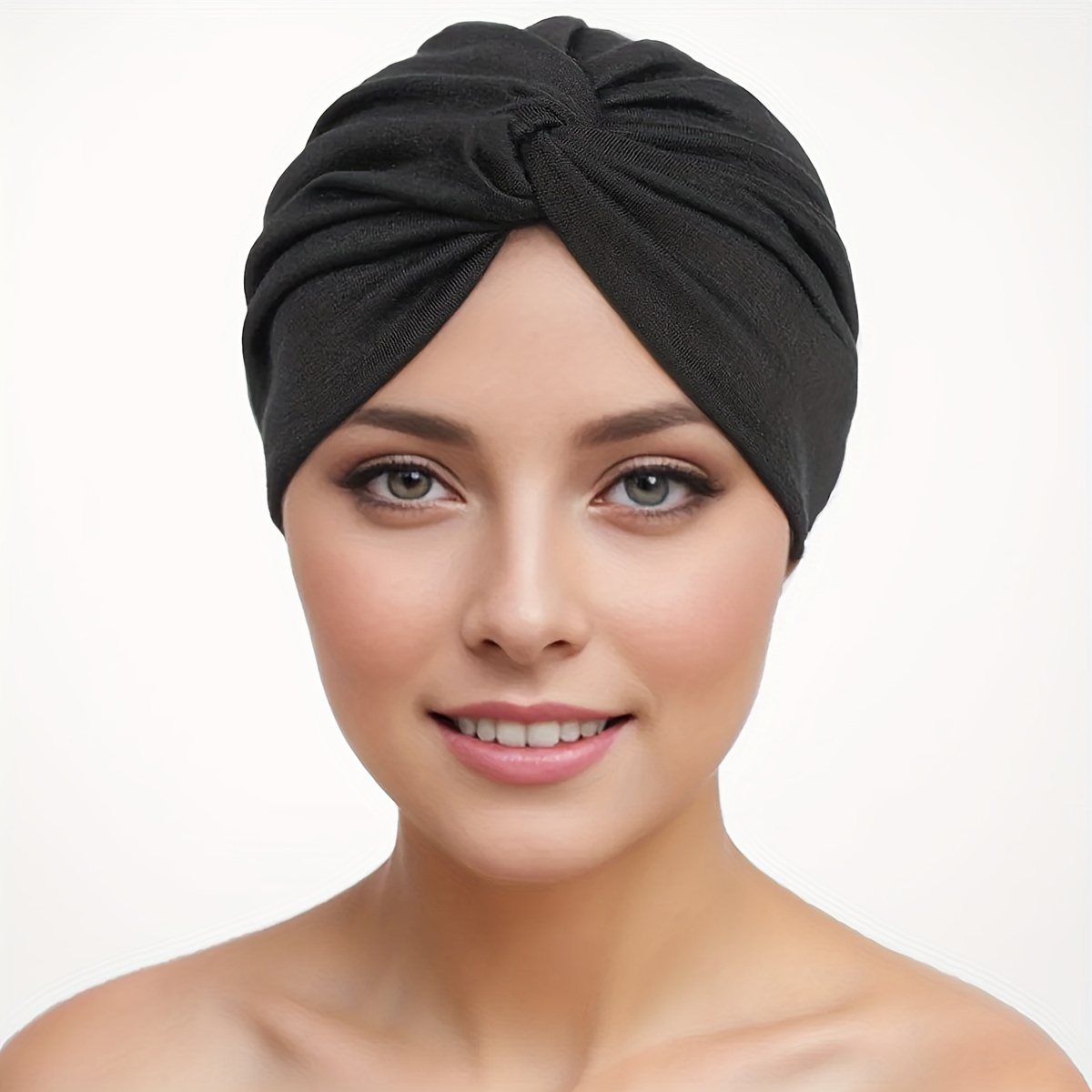 Solid Pre-Tied Bandana Turban Hat Chemo Cancer Cap Soft