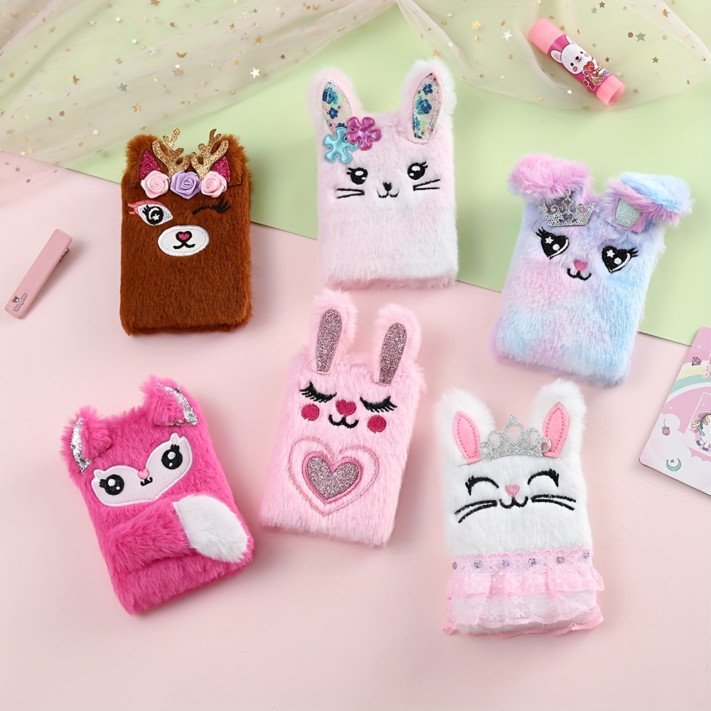 

Plush Notebook Children's New Cartoon Bunny Plush Notebook Girl Portable Mini Pocket This Student Small Diary