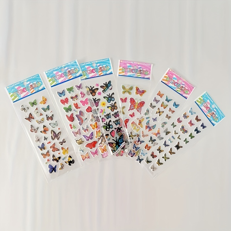 50pcs Flower Butterfly Stickers: A Fun DIY Decoration for Teens & Adults -  Perfect for Mobile Phones, Computers, Walls, Skateboards & More!