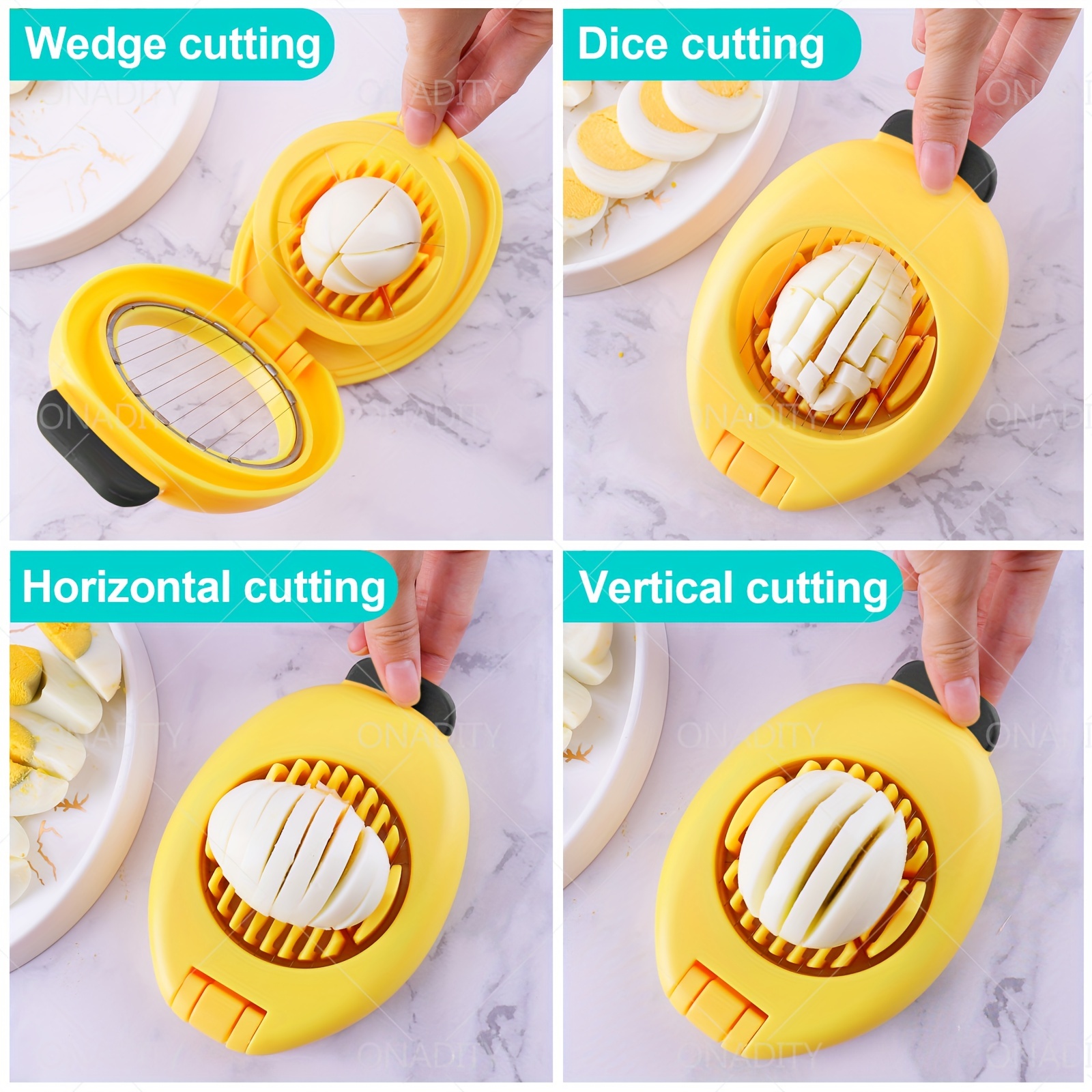 Household device for slicing eggs. Hard-boiled eggs slicer tool