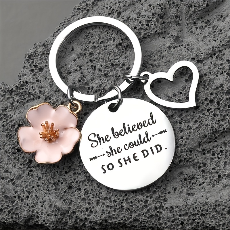 Keychains Women Inspirational Quote Keyring Cute Key Ring - Temu New ...