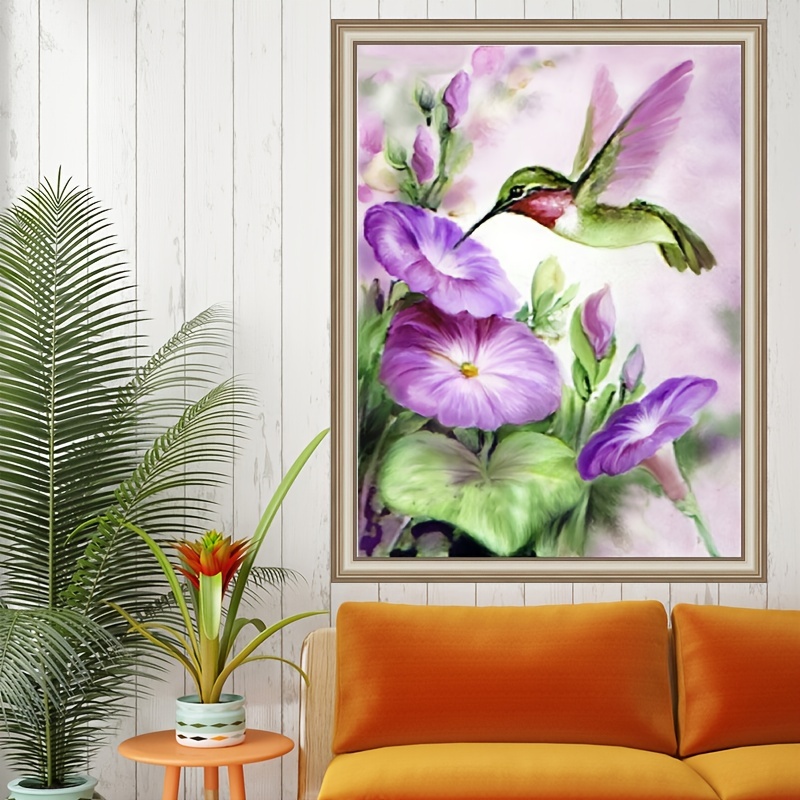 Hummingbird On Flowers Pattern Rhinestones Diamond Painting - Temu