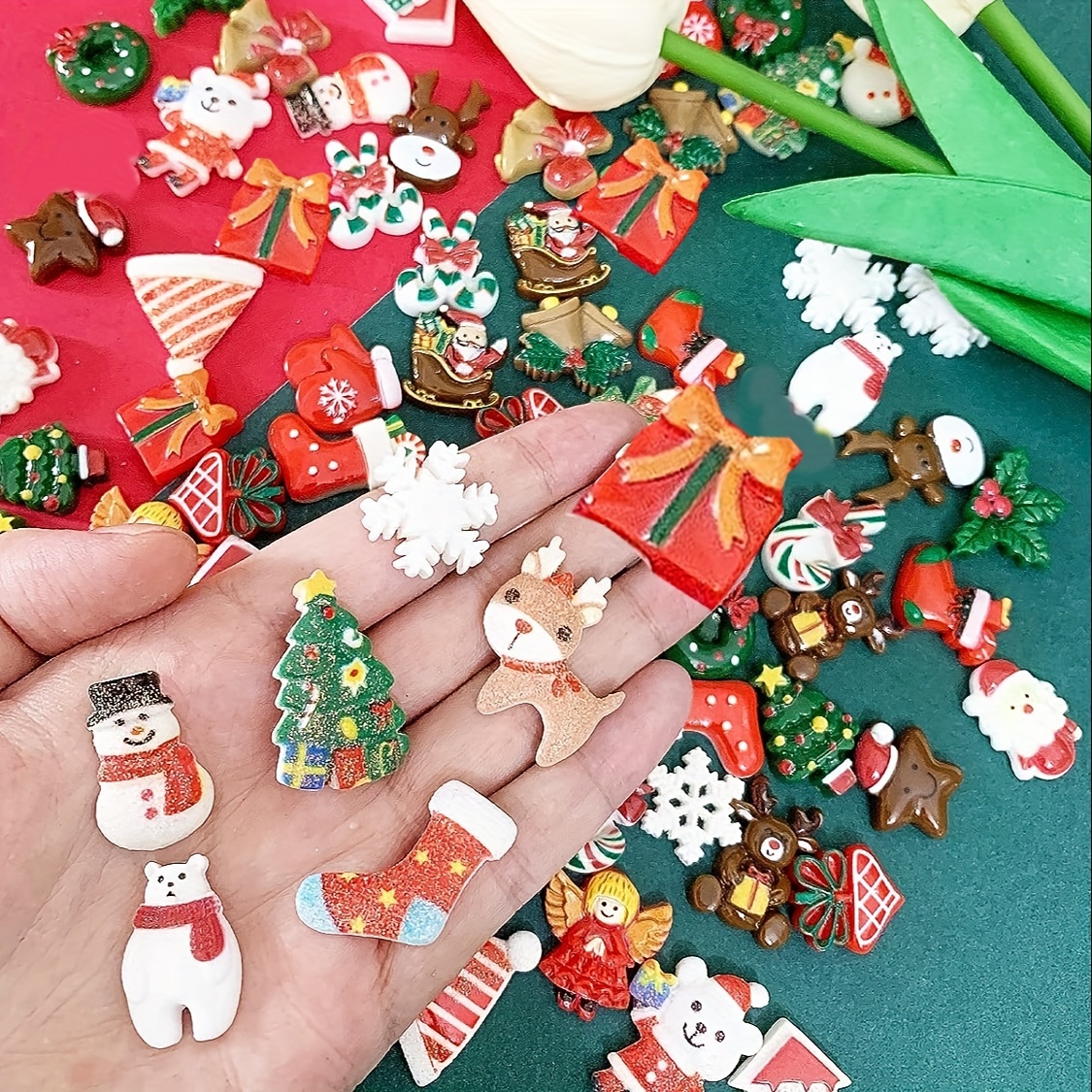 Christmas Slime Decor Charms Christmas Resin Cabochons Flatback Resin  Pendants Craft Supplies Flatback Scrapbooking Decorative Charms Bulk - Temu