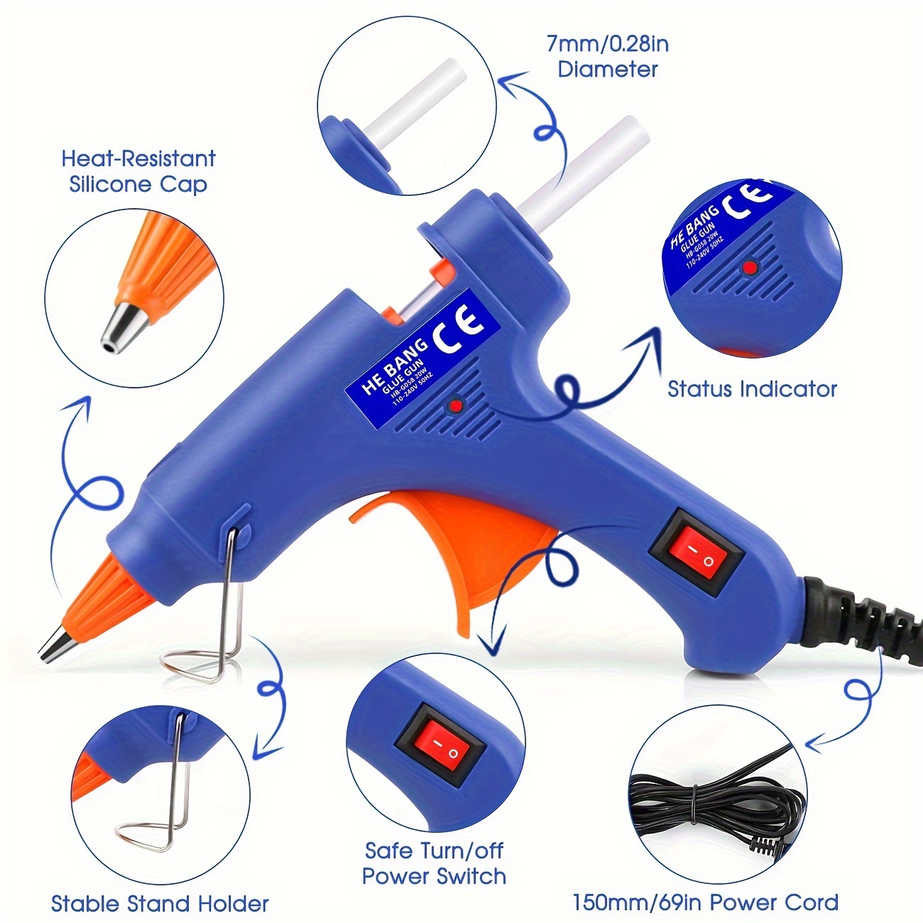 Hot Melt Glue Gun Set With Glue Stick Beauty Insert - Temu