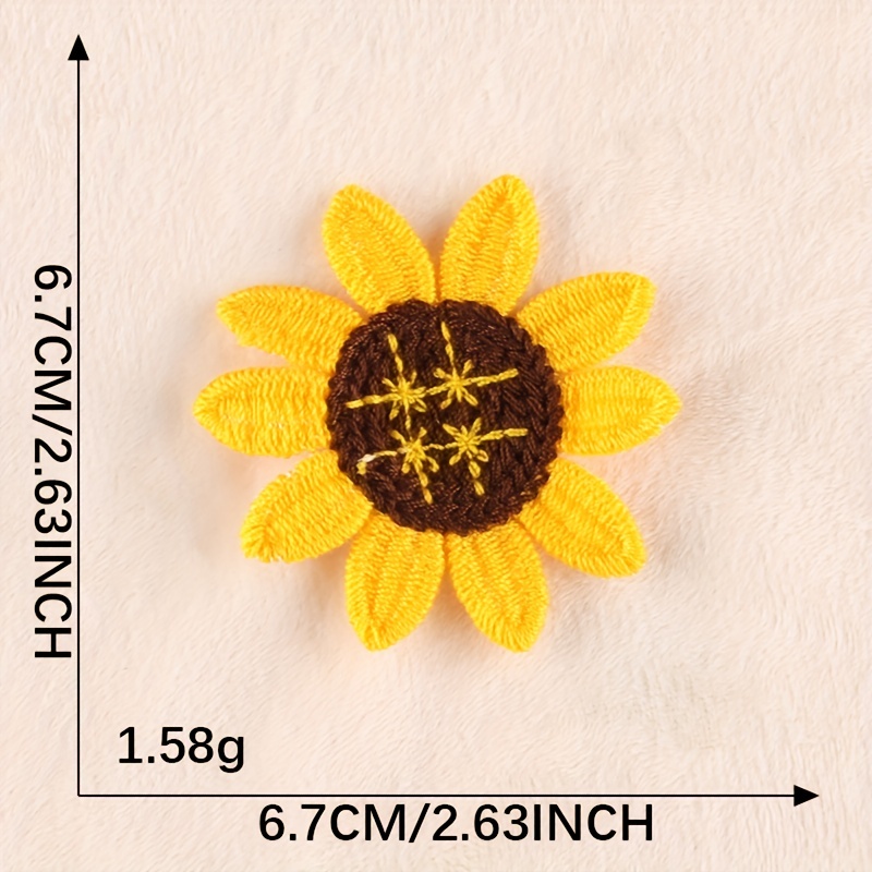 Sunflower Iron-On Patch, Yellow Flower Badge, Flowery Patch, DIY  Embroidery, Embroidered Applique, Decorative Patch, Flower Gift