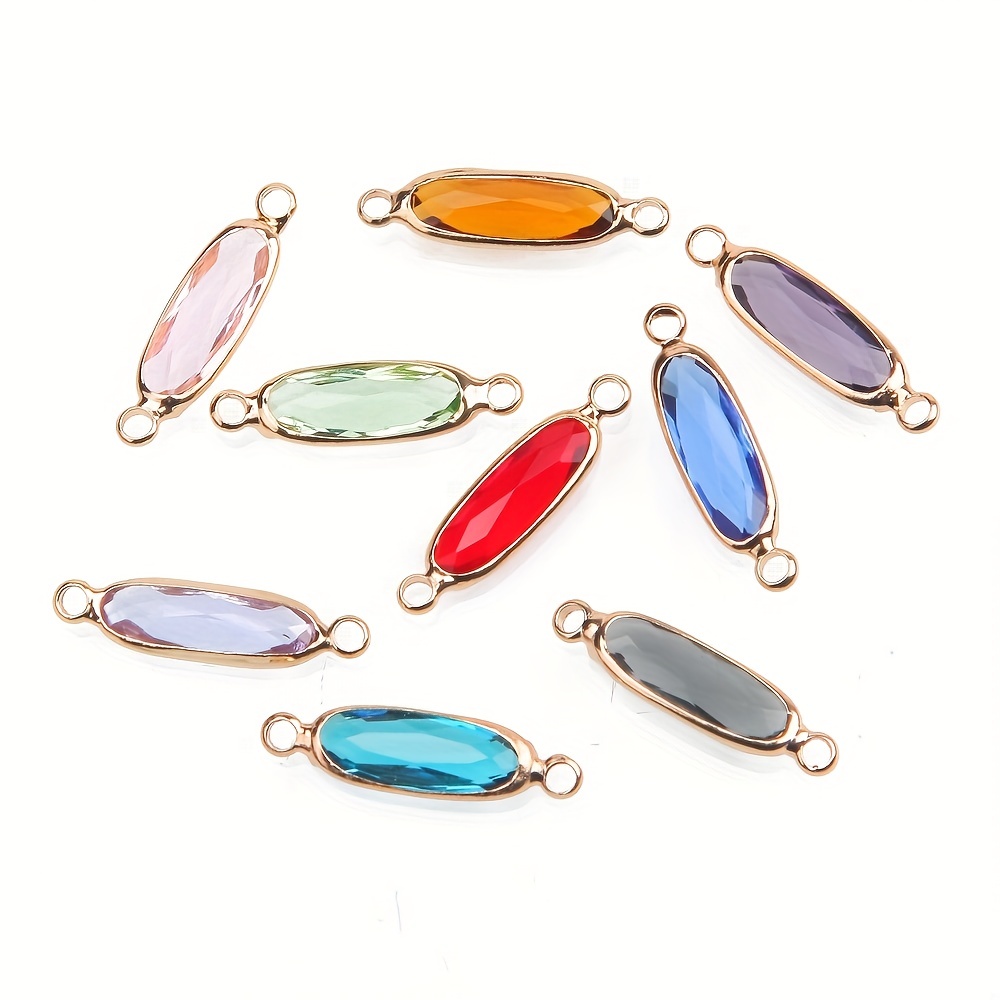 Long Strip Connectors Pendants Crystal Faceted Glass Charms - Temu