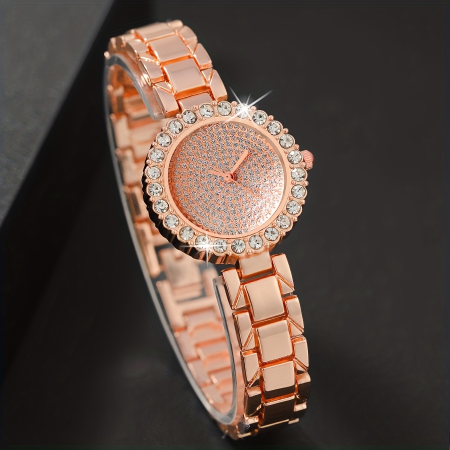 Luxury Women Rose Gold Watch Fashion Ladies Quartz Diamond