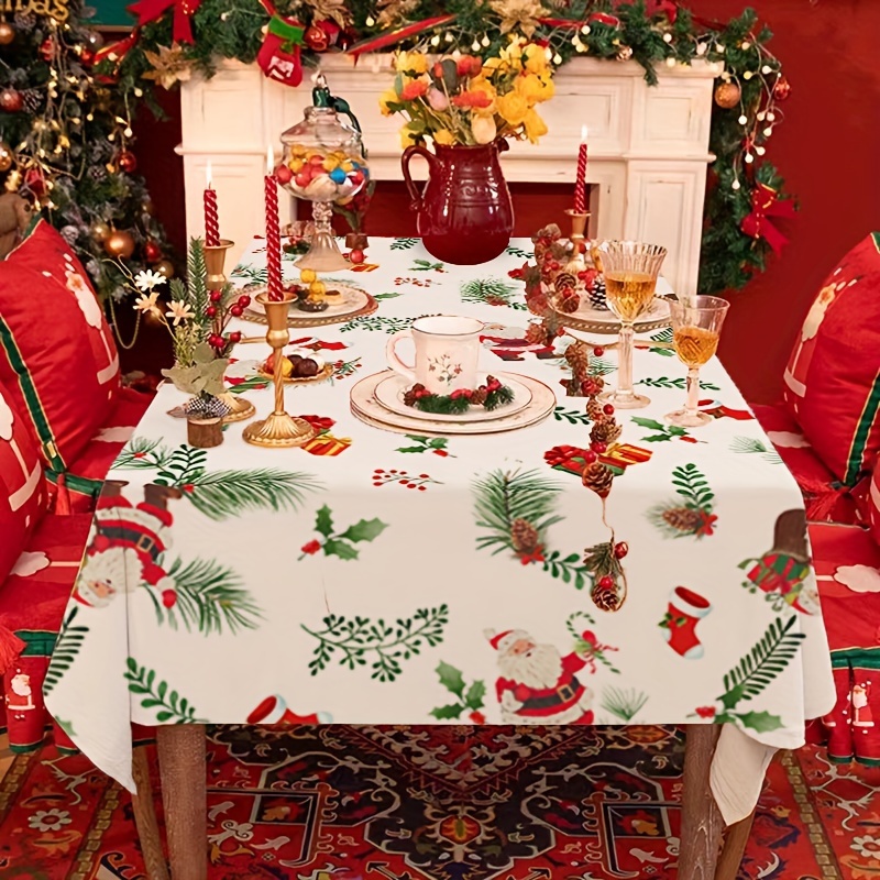 Christmas Table Mat Oil Proof Waterproof Tablecloth Light Luxury