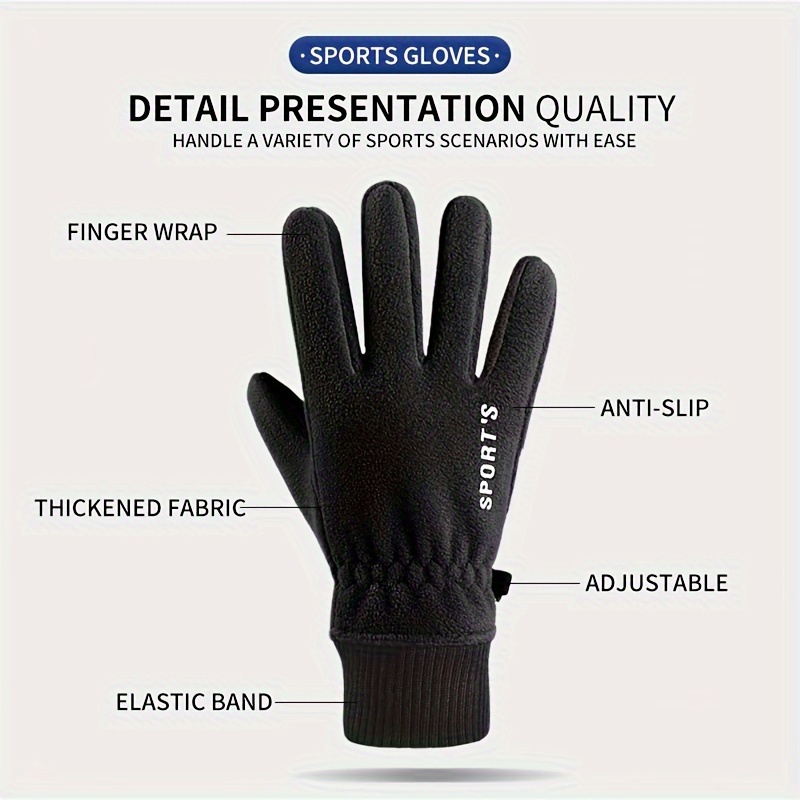 1pair Winter Warm Waterproof Touch Screen Compatible Gloves To