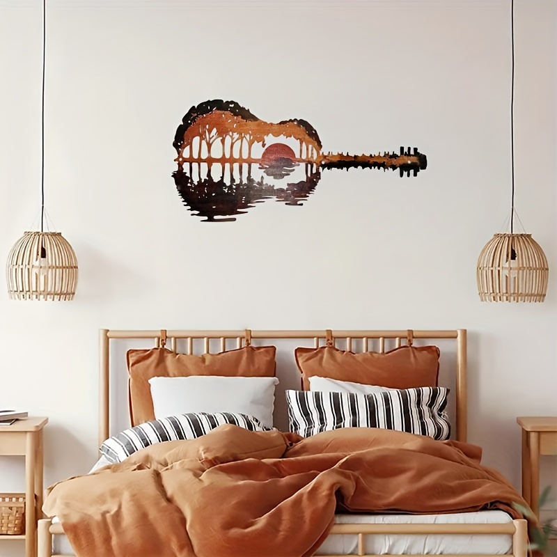 1 Pièce De Décoration Murale En Métal Avec Guitare - Temu France