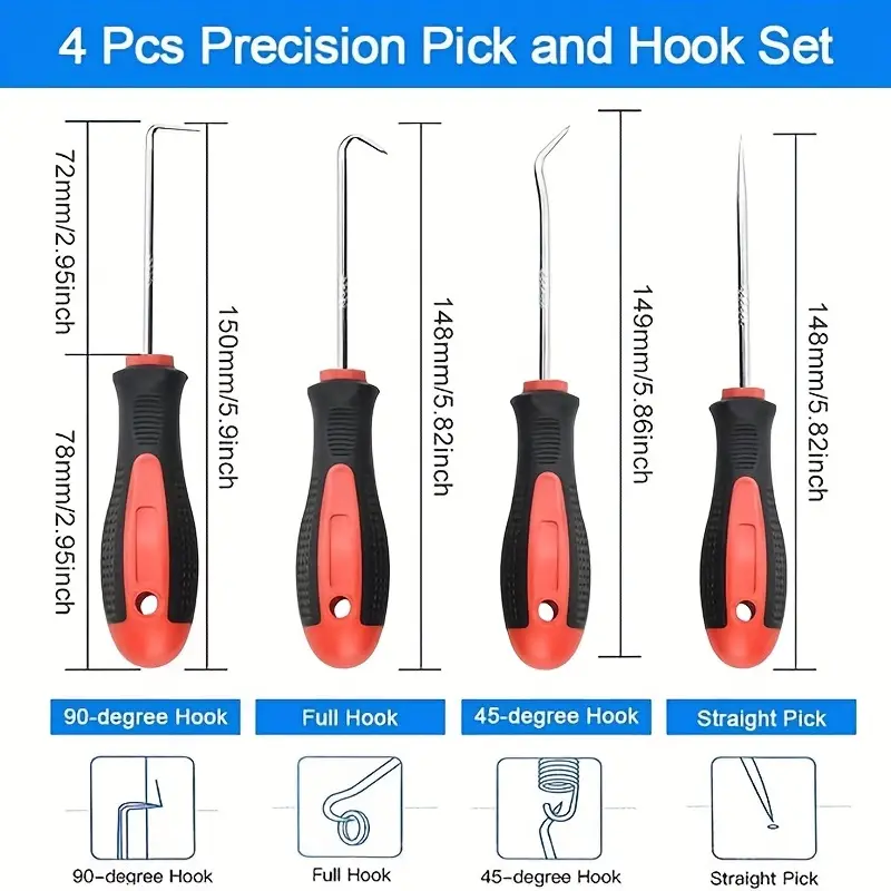 Hand Tools Precision Hooks Picks Set Car Repair Spacer Picks - Temu