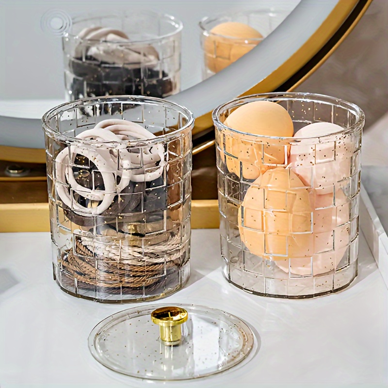 Clear Acrylic Storage Box With Lid, Clear Dustproof Storage Box For Pads,  Balls And Hair Accessories, Countertop & Vanity Storage Organizer - Temu