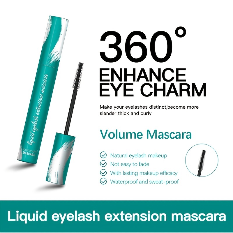 Máscara Liquid Lash Extensions, Cool Black Máscara Volumen Y Alargamiento, Resistente Al Agua Y A Las Manchas, Máscara Natural Sin Grumos