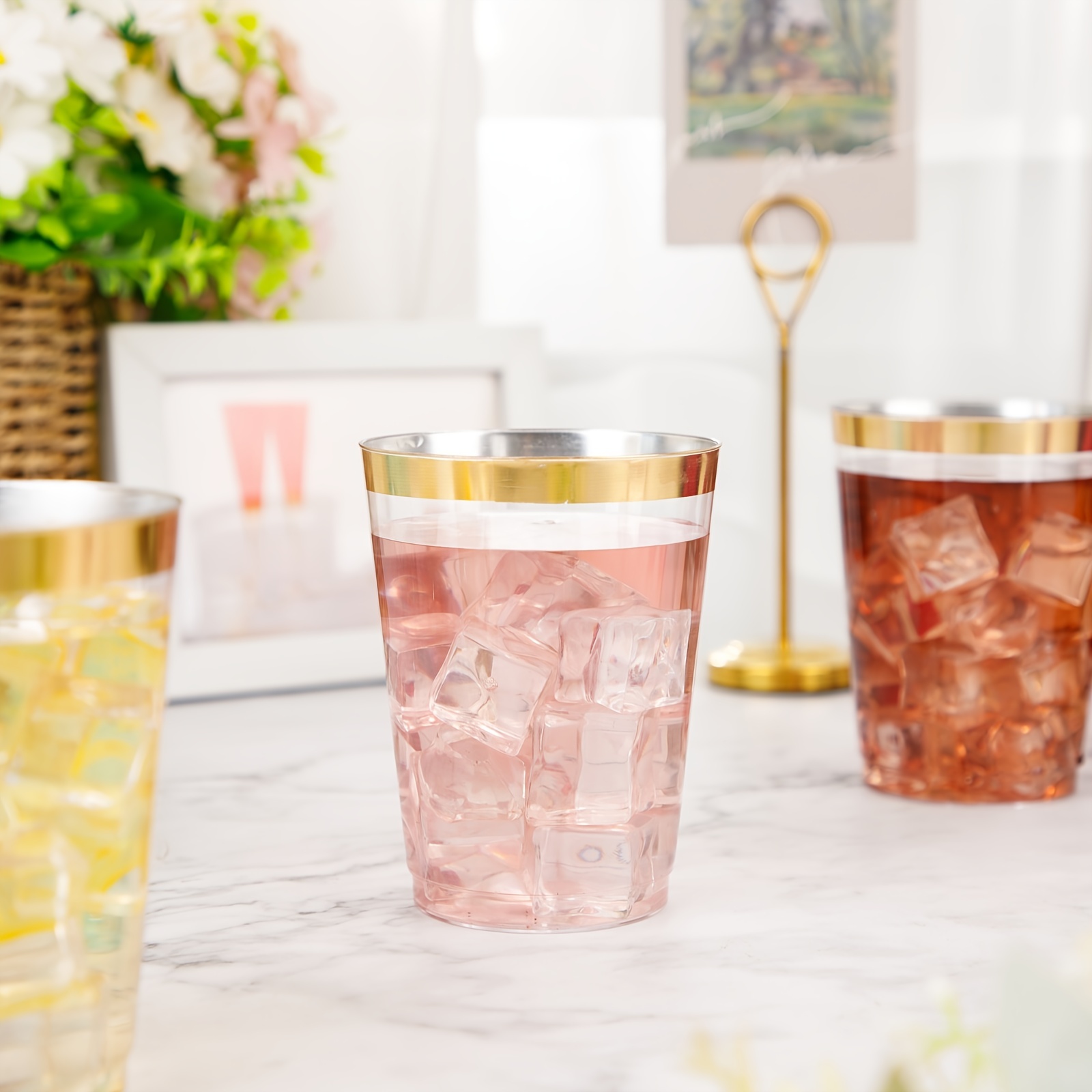  Copas de agua de cristal de 16 onzas, elegantes vasos