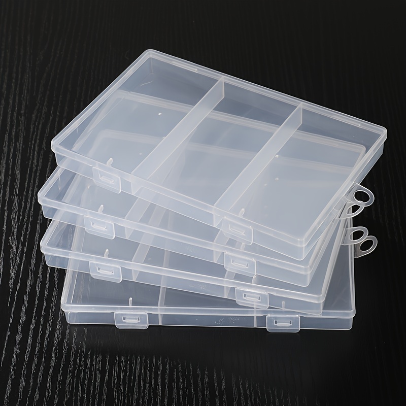 Plastic Clear Storage Box Rectangular Covered Transparent - Temu Canada