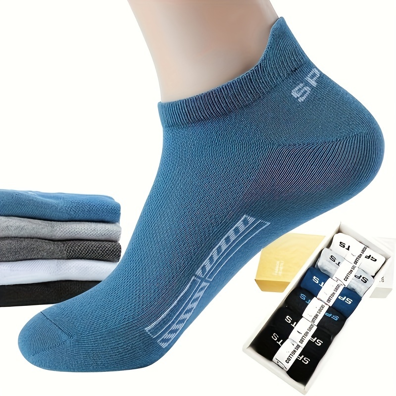 5 pares de calcetines deportivos informales para hombres, Ideal para  baloncesto, con corte bajo de tobillo, cómodos y transpirables, que  absorben el s