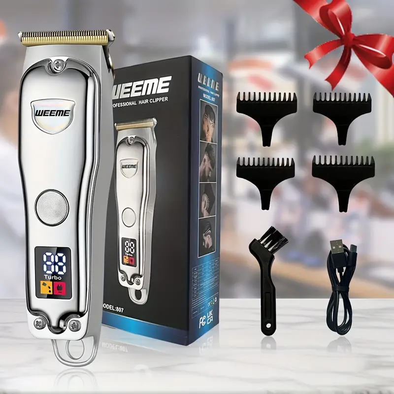 Tagliacapelli per uomo, tagliacapelli professionale, macchina per tagliare  i capelli senza fili, kit per la cura dei capelli con display a LED, regali