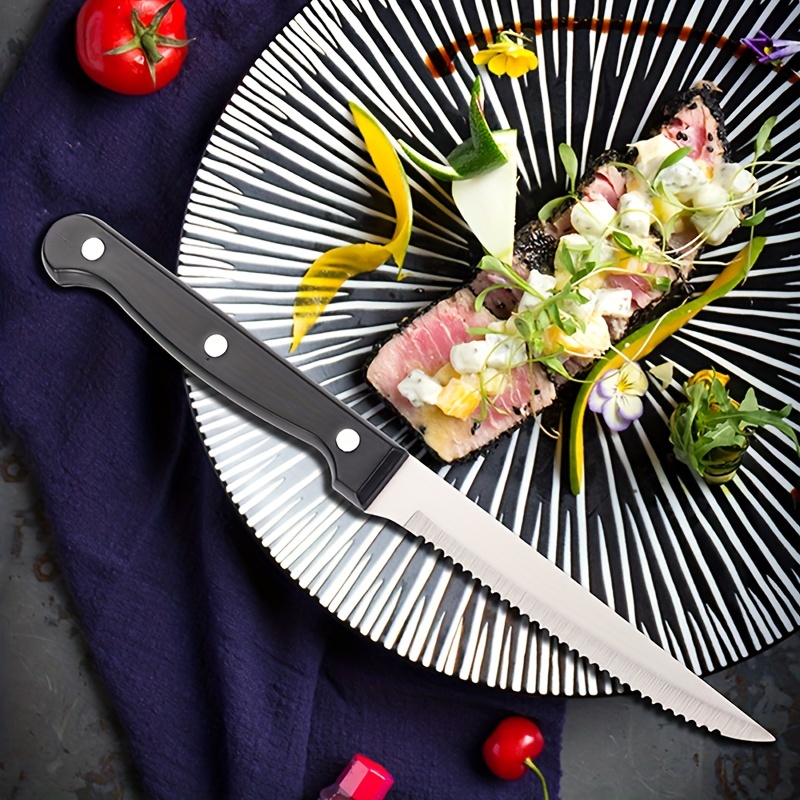Serrated Steak Knife Set Meat Knife Set For Bbq Meat Knife - Temu