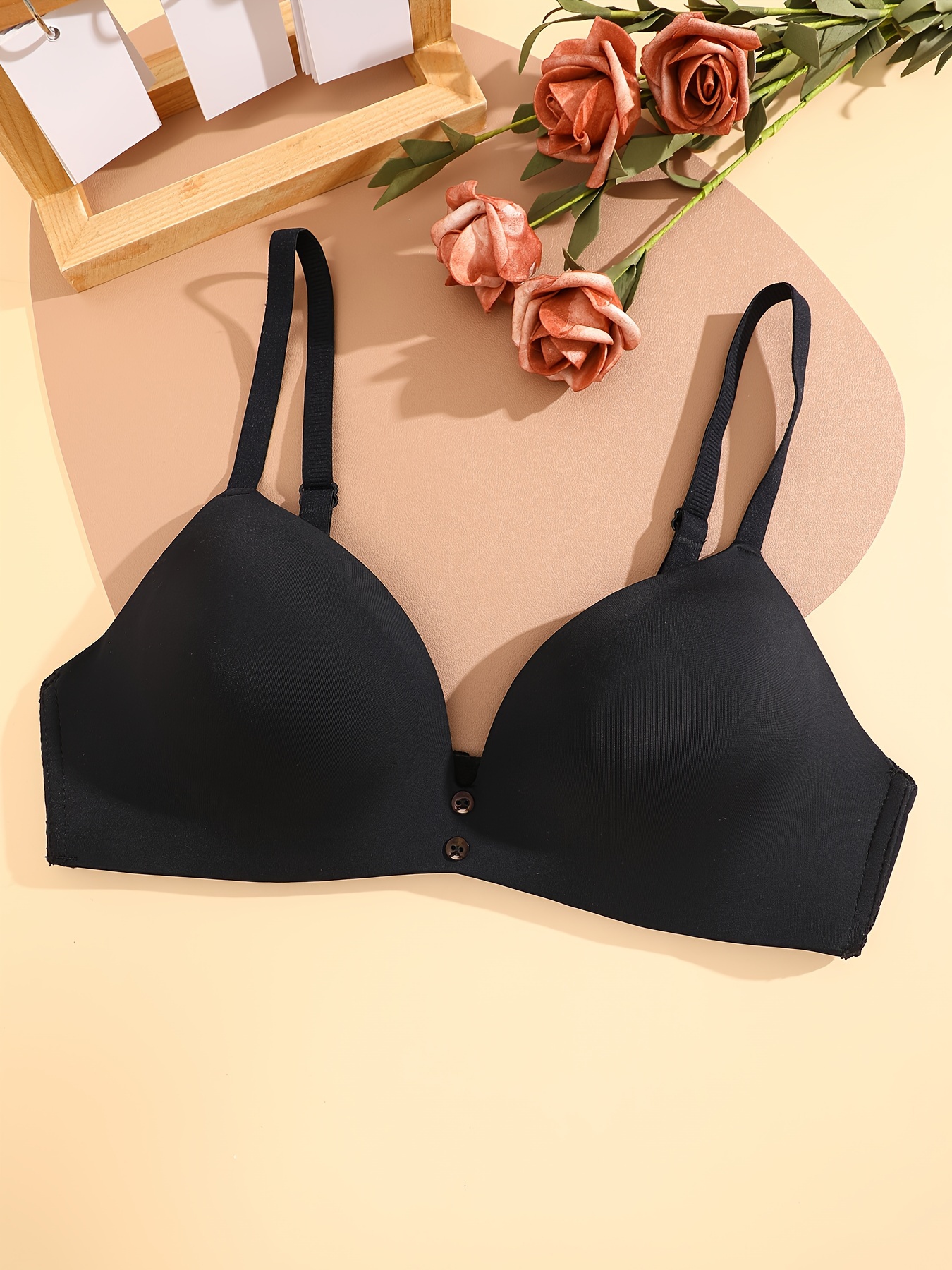 Fall Women's Lace Breathable Underbra Casual SexyLarge Size Front Button  Comfortable Push Up Thin Wireless Bra