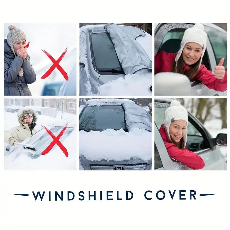 Car Windshield Snow Cover Frost Ice Removal Sun Shade Winter - Temu