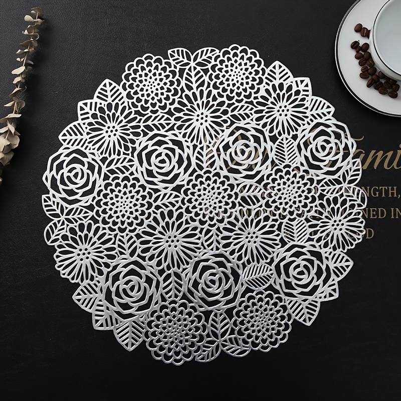 Round White Silicone Baroque Table Mat