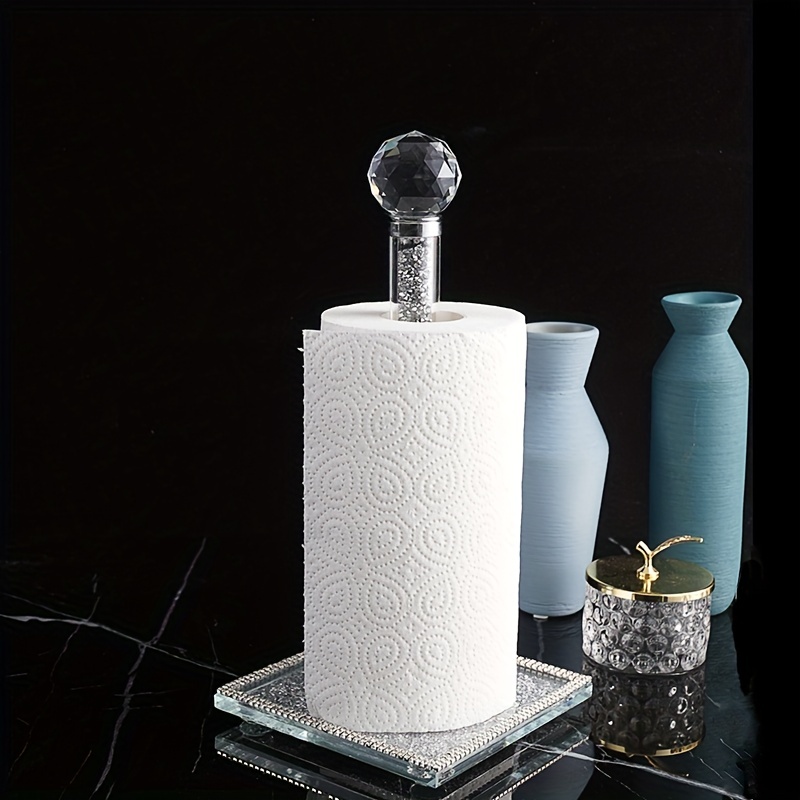 Paper Towel Holder Stand, Paper Towel Stand with Ratchet System for Kitchen  Bathroom, Stainless Steel Tear Paper Towel Roll Holders for Standard and