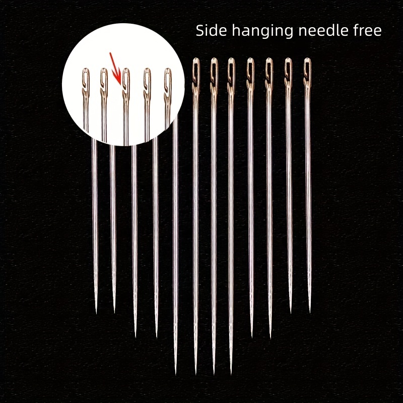 12pcs Household Thread Free Hand Sewing Needles Gold Tail Needles Silver  Tail Needles Print Drawings Embroidery