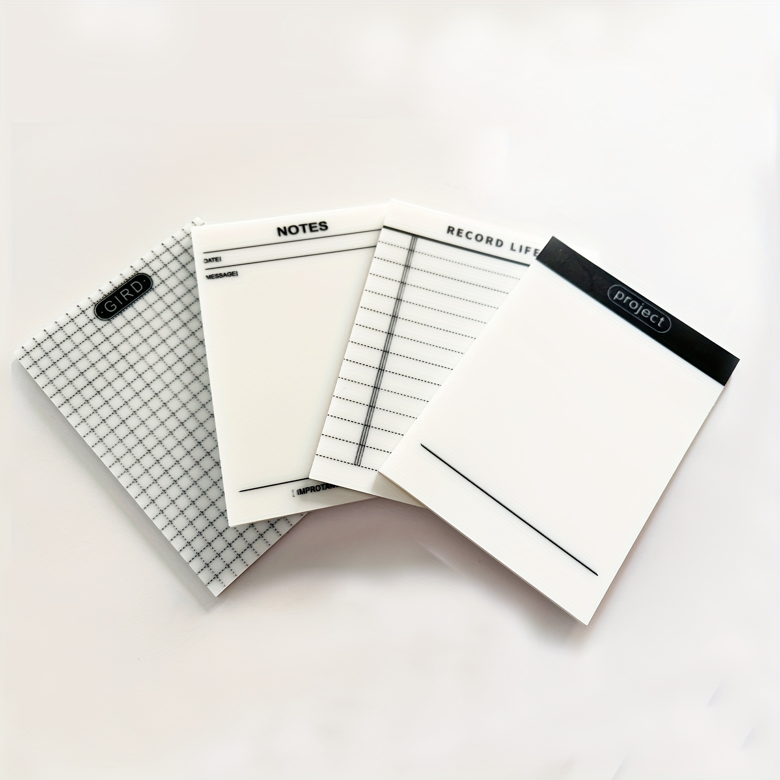 

4pcs Transparent Sticky Notes Waterproof Marking Stickers 50 Sheets Per Pet Office Notepad