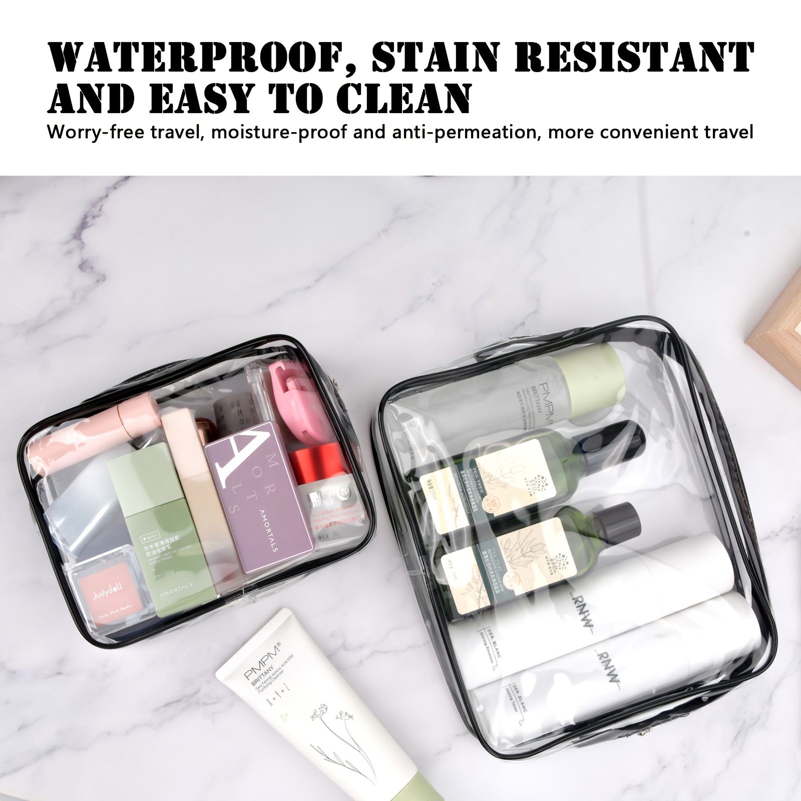 Toiletry Bag Pvc Waterproof Makeup Bag Clear Cosmetic Bag - Temu