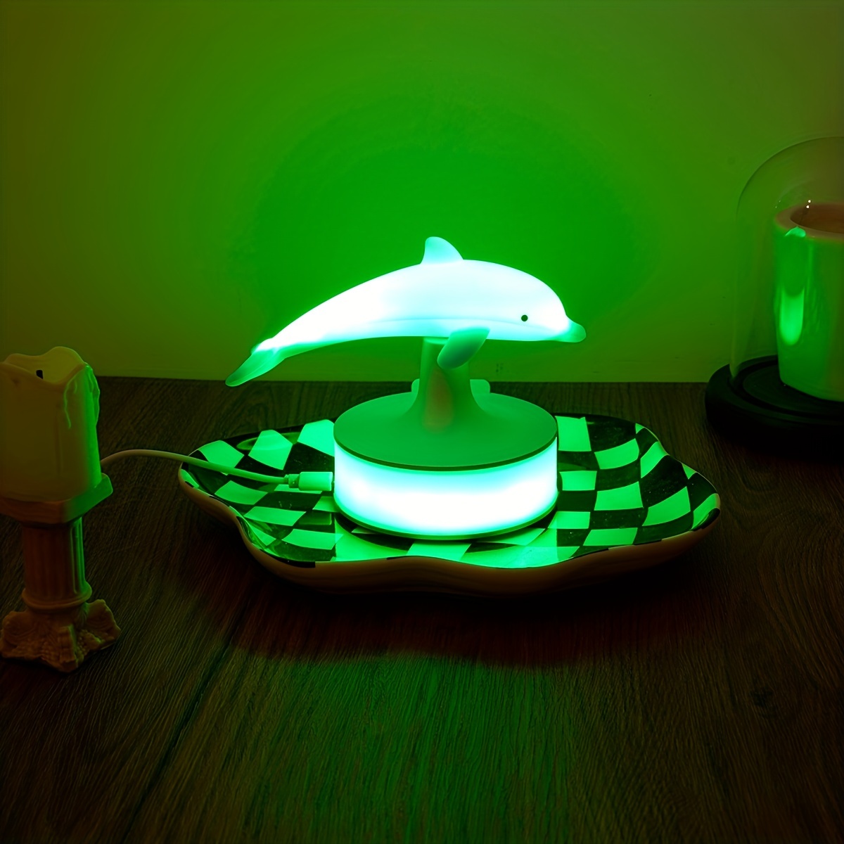 Dolphin Shaped Night Light Phone Holder 7 color Changing Led - Temu