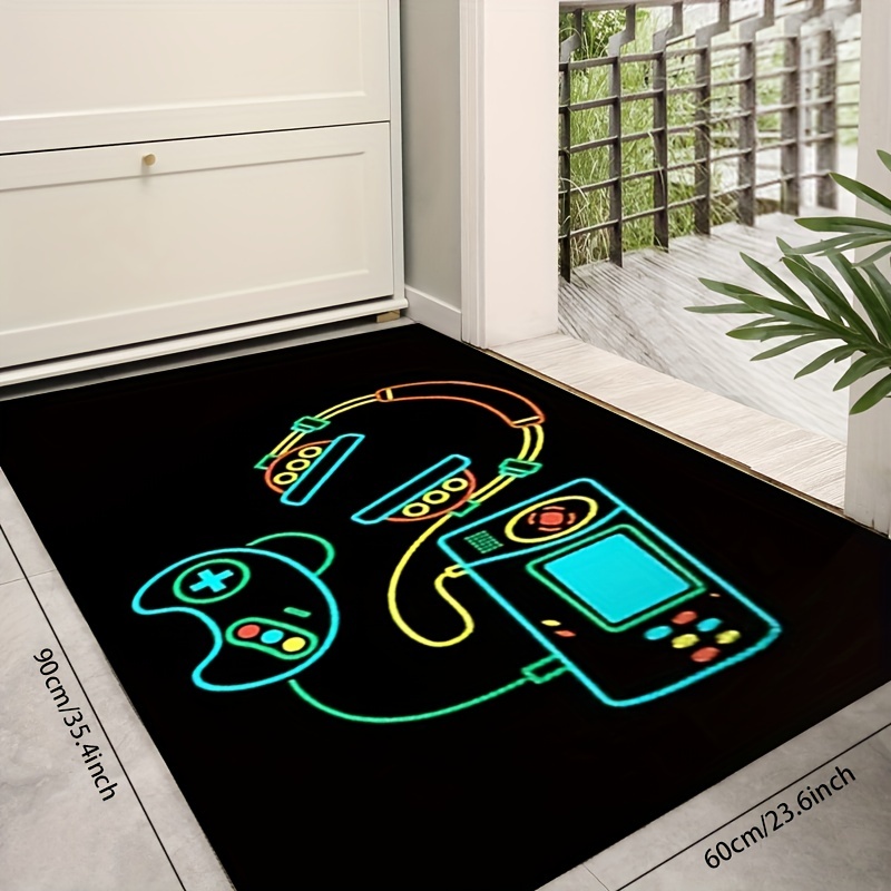 Alfombra de Gamer con estampado 3D para niños, sala de estar tapete  antideslizante de dibujos animados para, decoración de dormitorio