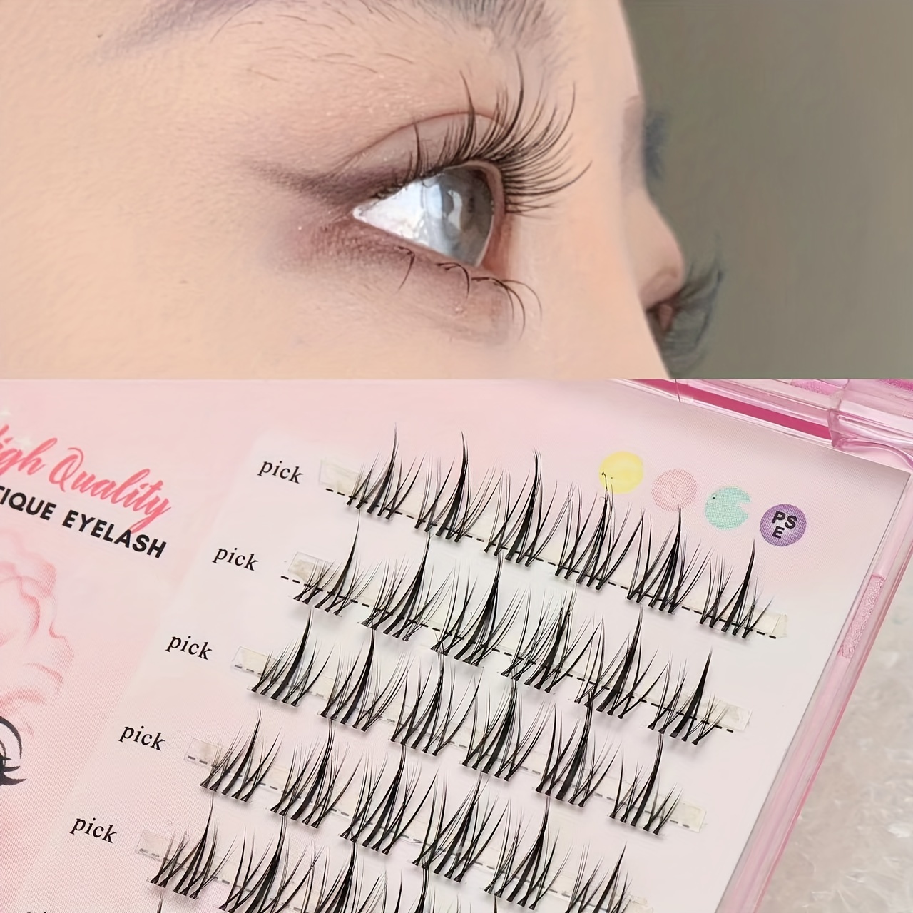 

Natural Sunflower Cluster Lashes - 8 Rows, Self-grafting, Individual Clusters, Realistic And Long-lasting