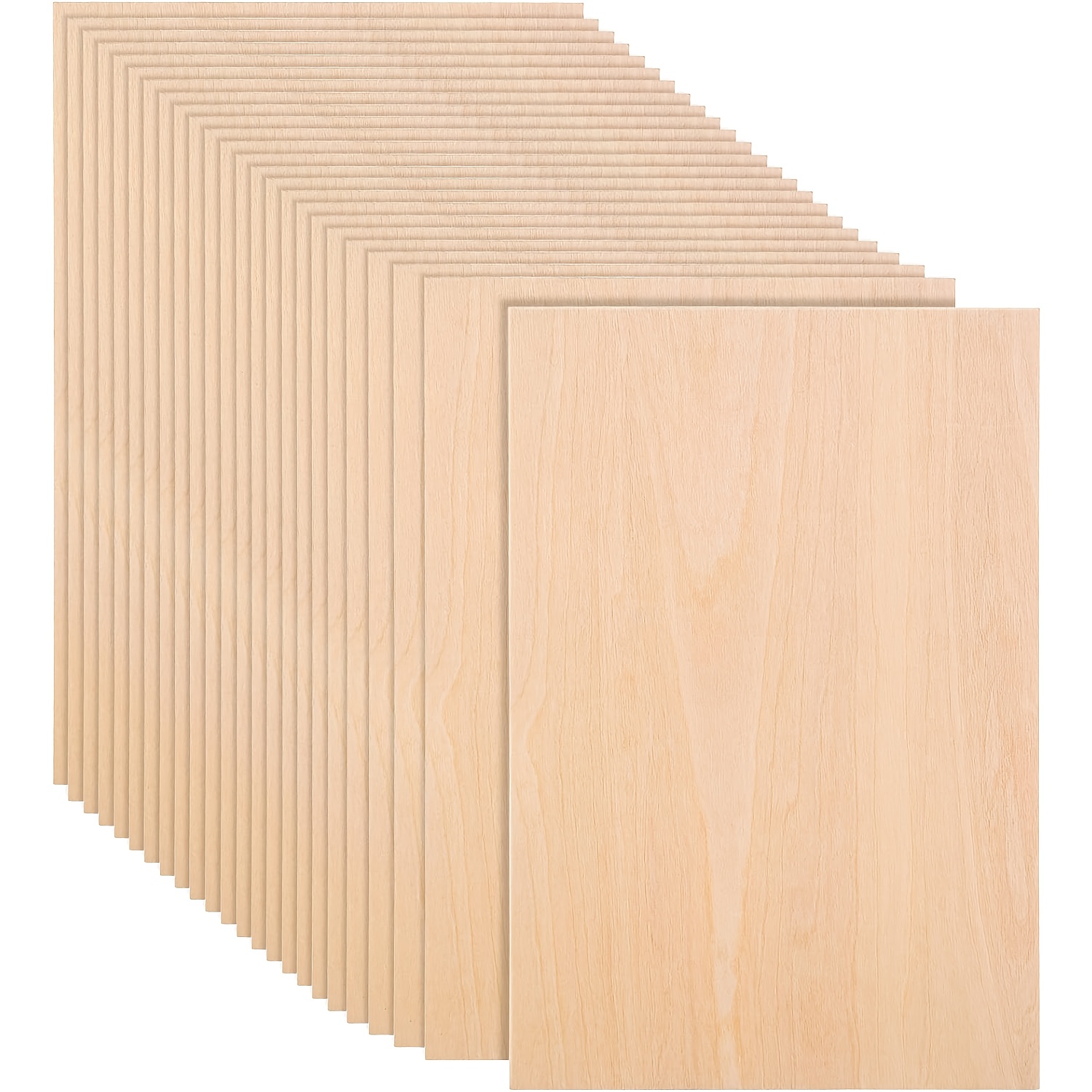 12 Pack 1/8 inch Basswood Sheets 12x12 Square 3mm Plywood Sheets Unfinished Wood Sheets Bass Wood Plywood for Laser Cutting Crafts Mini House