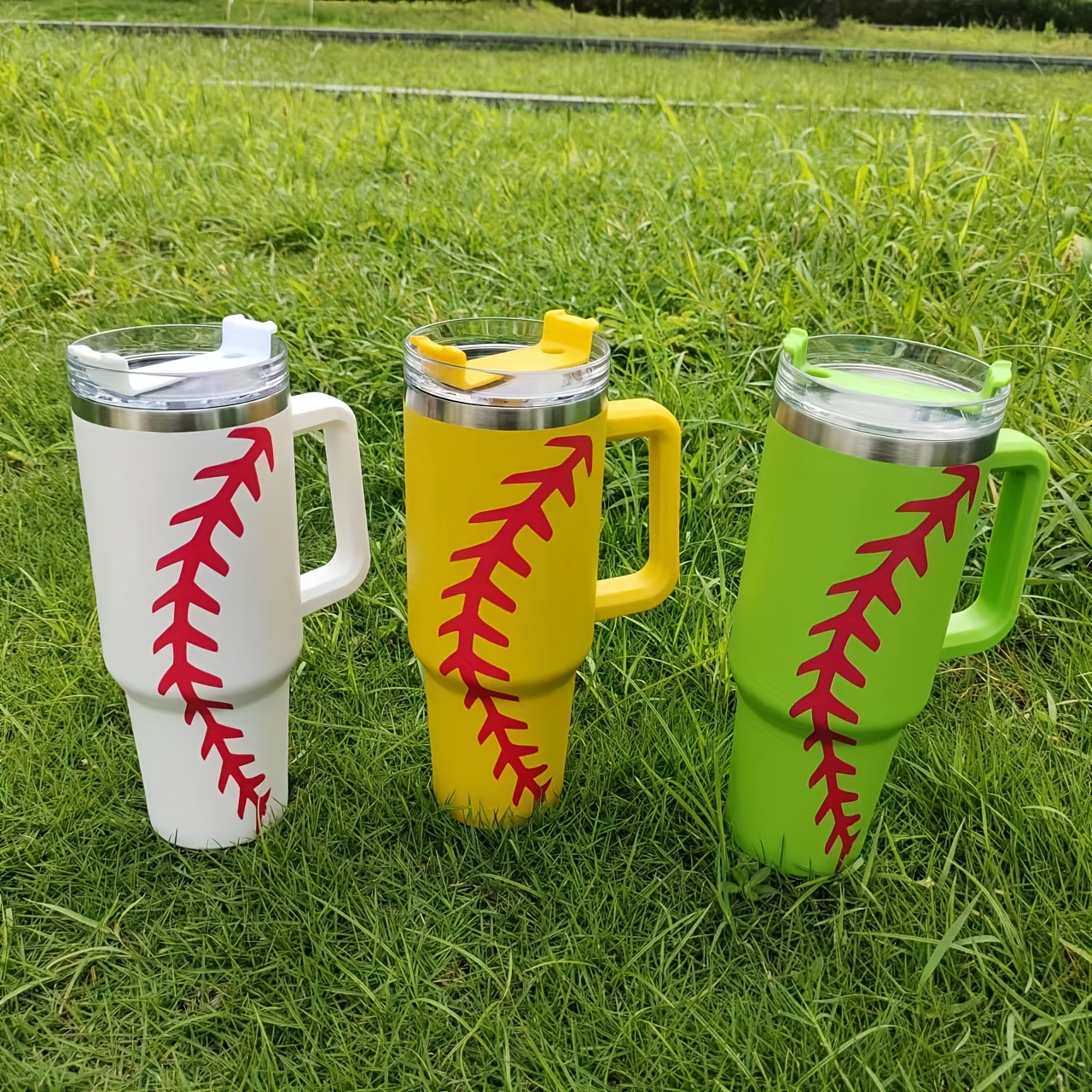 Baseball Studded Tumbler With Lid Stainless Steel - Temu