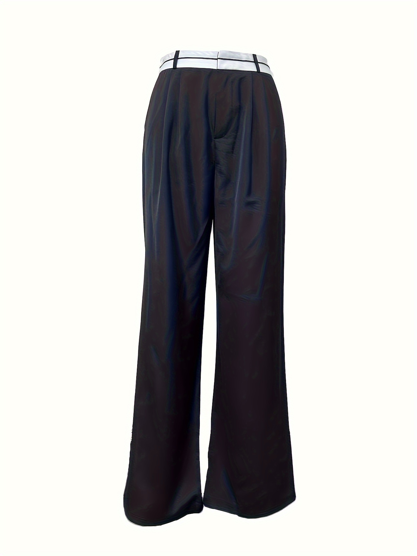 Black Color Block Pants - High-Rise Sweater Pants - Sweater Pants