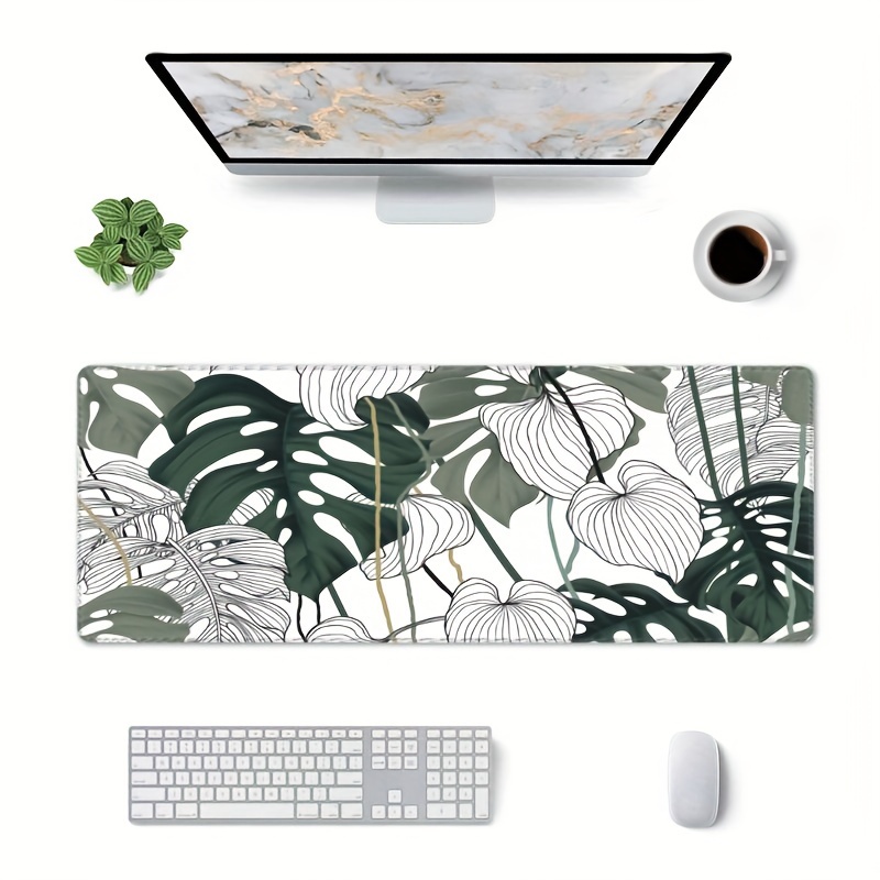 Desk Mat Green Plant Leaf Large Mouse Pad Desk Pad Tropical Boho