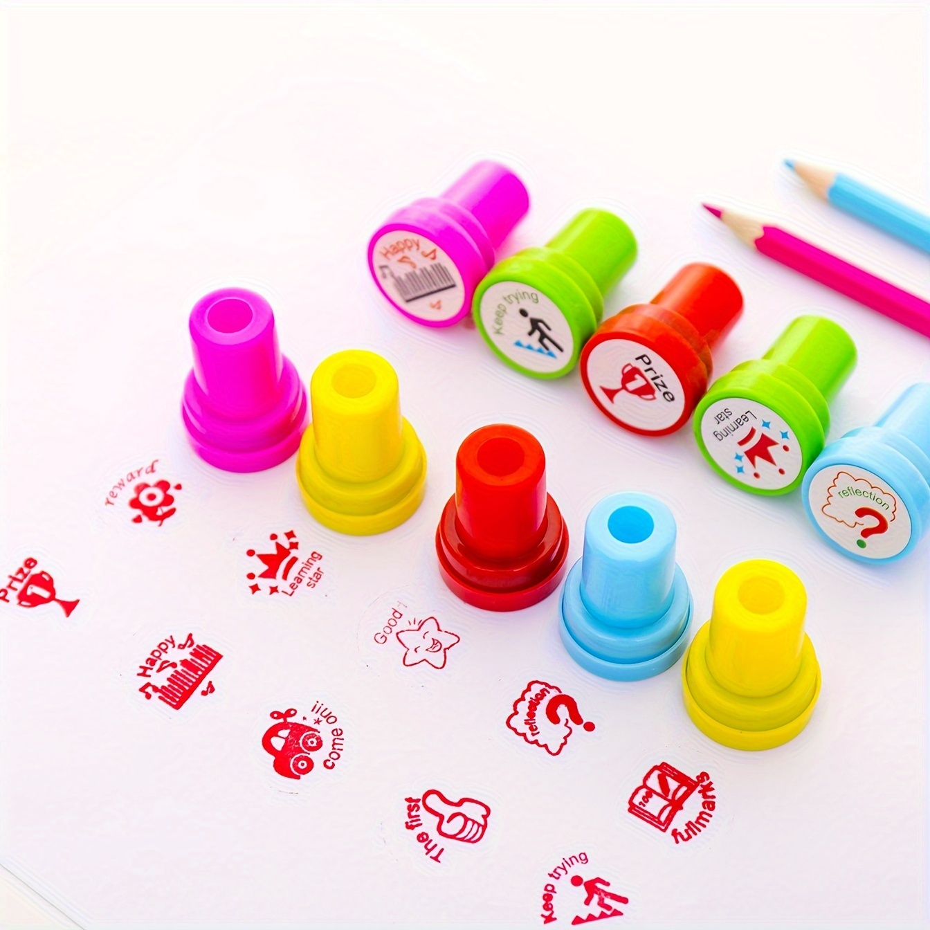 10pcs/set Self Inking Comment Stamp for Kindergarten Primary