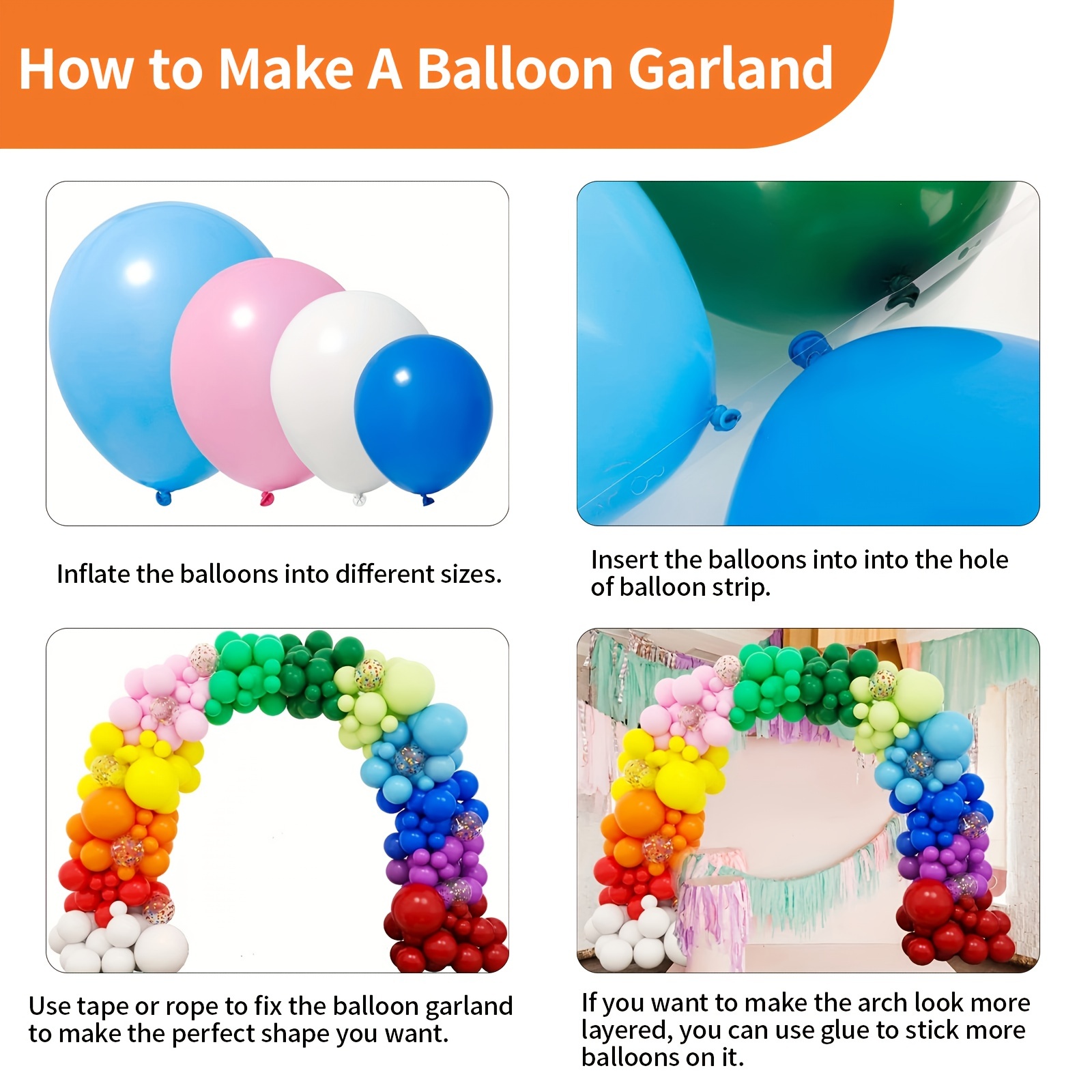 Table Balloon Arch Kit With Rainbow Balloons Ballon - Temu