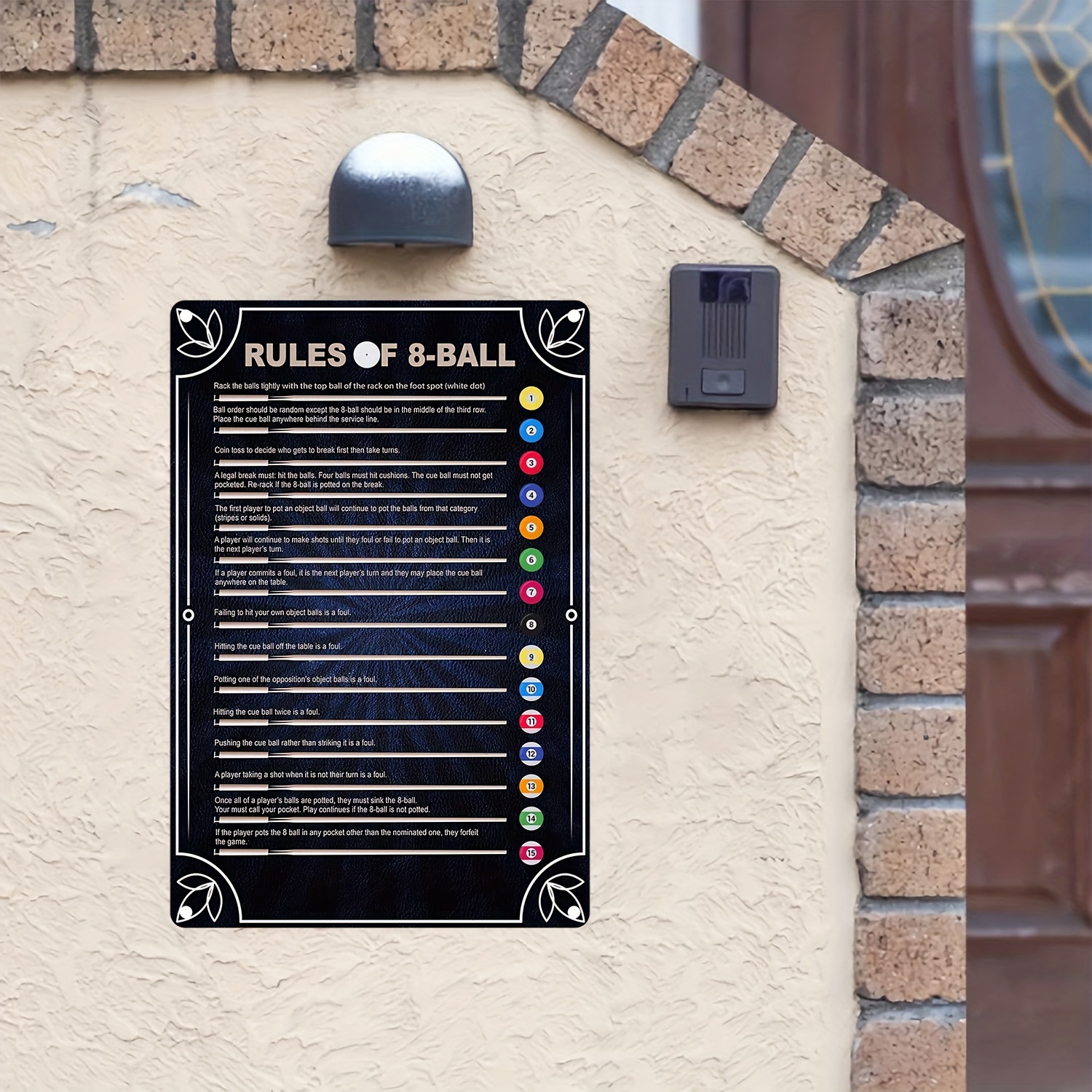 Rules 8 Ball Aluminum Sign Table Rules Wall Decor Eight Ball Temu