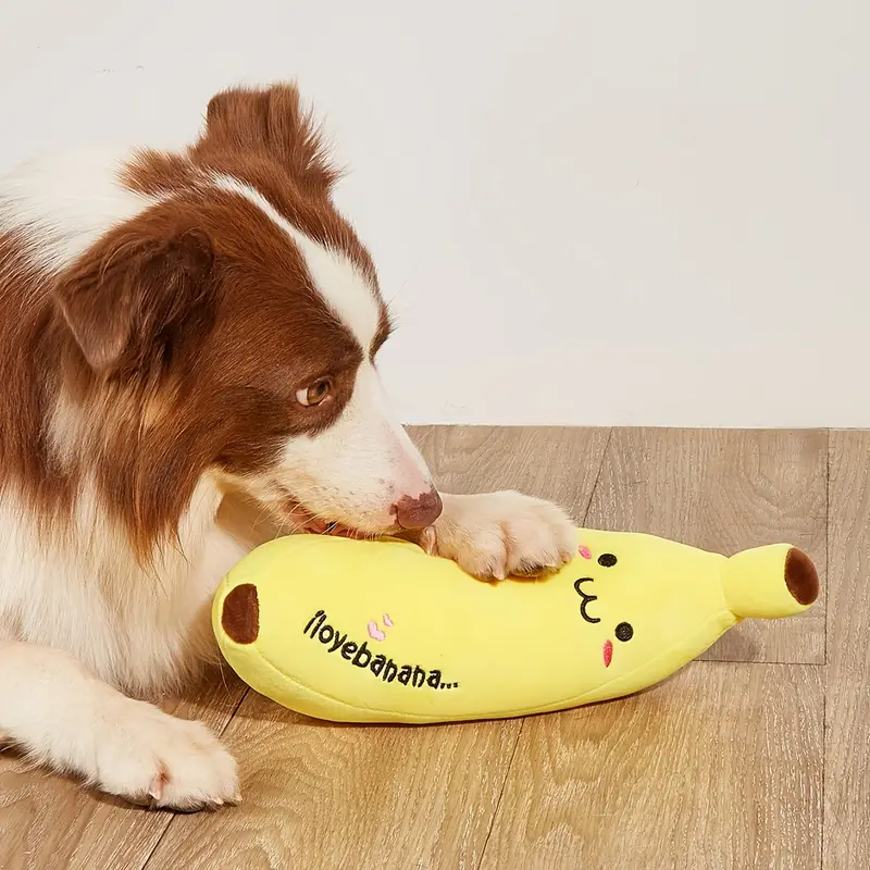 Pet Chew Toys For Dogs & Cats, Plush Banana Bite Resistant Dog