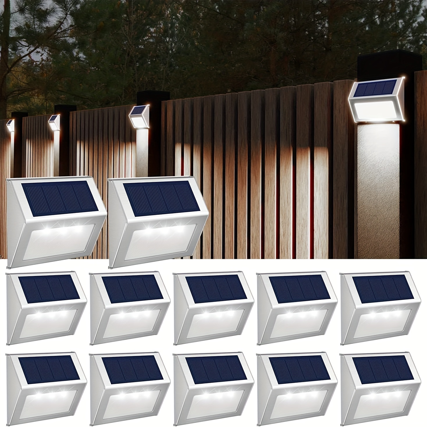 

Brighten Up Your Outdoor Space With 2 Packs Of Waterproof Solar Deck Lights!