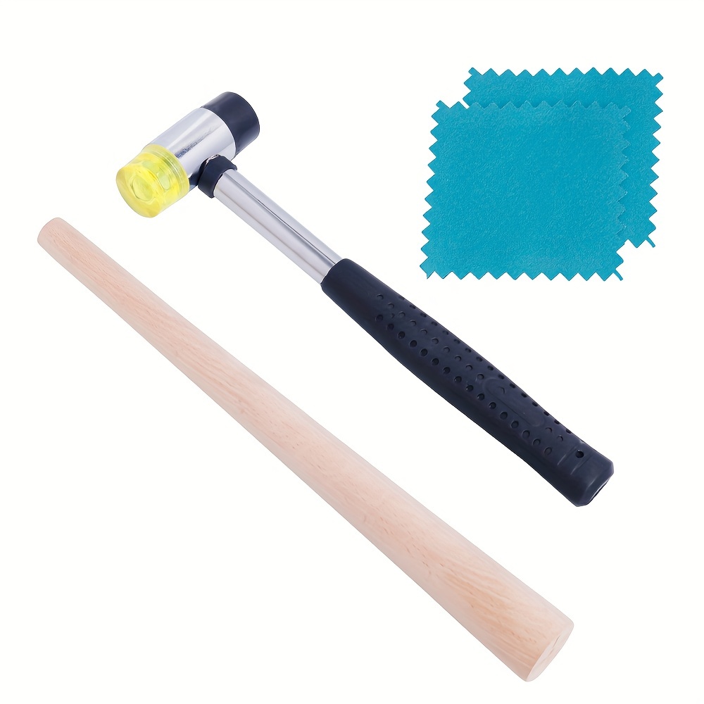 Jewelry Making Kit: Rubber Hammer Mallet With Wood Ring - Temu