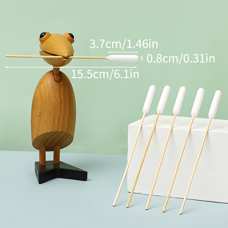 50pcs Pet Cotton Swabs With Wooden Handle for Ear & Eye Cleaning